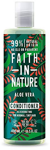 Faith in Nature Natürlicher Aloe Vera Conditioner, Regenerierend, Vegan und Ohne Tierversuche, Frei von Parabenen und SLS, für Normales bis Trockenes Haar, 400 ml (1er Pack)