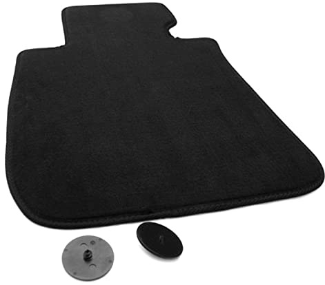 Fußmatte Velours Kompatibel mit 1er E81 E82 E87 E88 F20 F21 X1 E84 1-teilig | Fahrermatte Passgenauer Autoteppich in Premium Qualität Textil Klett Befestigung Stoffmatte schwarz robust & perfekt passend