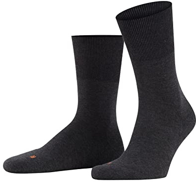 FALKE Unisex Run U So Cotton Plain Socks 1 Pair, Grey Dark 3970, 8-9
