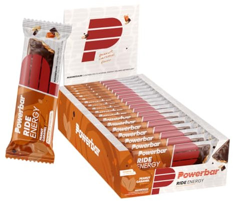 Powerbar - Ride Energy - Peanut Caramel - 18x55g - Kohlenhydrat Eiweissriegel - Magnesium - kollagenfrei