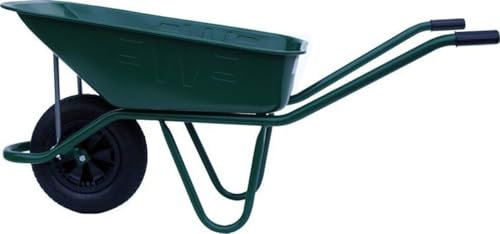 Bristol Tool Company Endurance Green Wheelbarrow - 90L / 150kg | Heavy Duty Metal Pan, Tipping Nose Bar, 32mm Welded Frame | Solid Wheel with Double Rolled Edge | Ideal for Gardening & Outdoor Jobs
