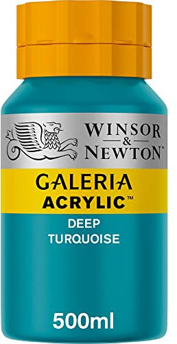 Winsor & Newton 2150232 Galeria Acrylfarbe, hohe Pigmentierung, lichtecht, buttrige Konsistenz, 500 ml Topf - Dunkeltürkis