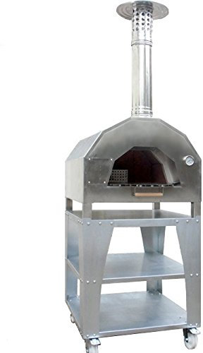 Horno de leña, con carroa de Acero Inoxidable 304