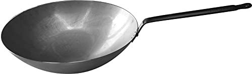 PINTINOX Wok conico in Ferro Serie Excalibur, Adatta All’induzione, Made in Italy, Diametro 34 cm
