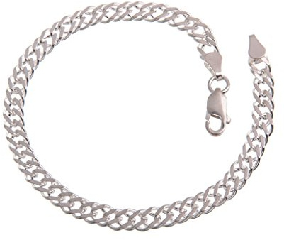 Silberketten Store Zwillingspanzerkette Armband 5,5mm breit - 925 Sterling Silber, Länge 16-25cm