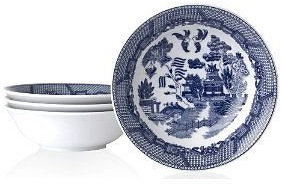 Churchill Blue Willow Cereal Oatmeal Bowl 6 Inch Set of 4