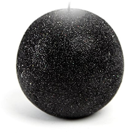RAK Kerze Deko glizternde Kugelkerze Iris schwarz glänzend 80