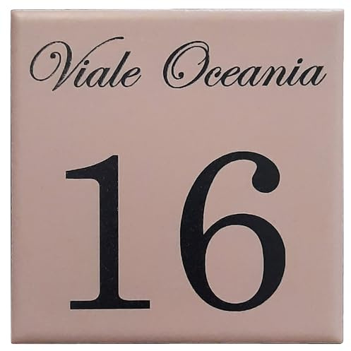 Numéro de maison en céramique couleur marron avec gravure