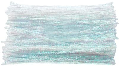 Carykon Iridescent Sparkly Tinsel Creative Arts Stems 6 mm x 12 Inch, Pack of 200 (Colorful White)