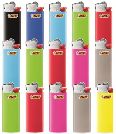 Bic - Accendino mini colorato, J25, 15 pezzi