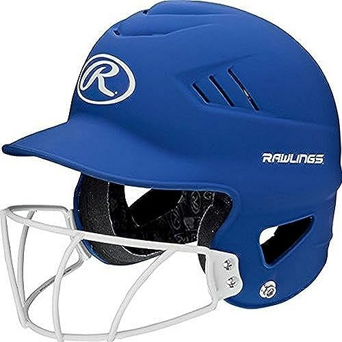 Rawlings | COOLFLO HIGHLIGHTER Batting Helmet | Face Guard Included | One Size Fits Most 6 1/2-7 1/2 | Matte Royal