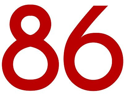 1peak Zahl 86 in rot, 30 cm großer Sticker aus Selbstklebender Klebefolie zum aufkleben, wetterfeste Klebezahl