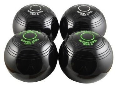 Drakes Pride Black Biassed Indoor Carpet Bowls 2 Pairs Coloured Rings