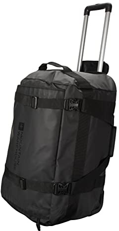 Mountain Warehouse Cargo Wheelie Bag 60L - Durable Backpack with Inner Mesh Pocket, Carry Strap & Grab Handle - Best for All Season, Camping, Hiking, Outdoors & Trekking Black One Size