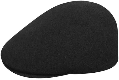 Kangol Gorra Seamless Wool Gatsby 507 Mujer/Hombre - Gora Gorro Pico de Pato Lana con Visera, Visera Invierno otoño/Invierno - S (54-55 cm) Negro