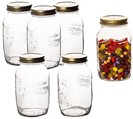 6 Stk. Quattro Stagioni 1,50 Liter Einmachglas Vorratsglas von Bormioli