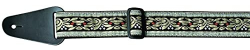 GEWA 531023 Folklore-Edition Jacquard Gitarrengurt (50mm breit) hell-schwarz-gold