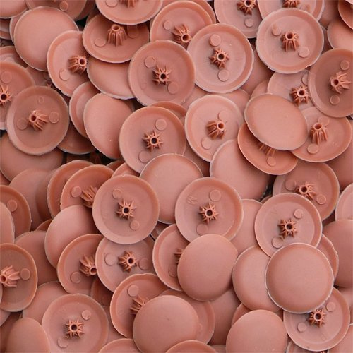 Snap-On Bifix Cover Caps To Use with Phillips Ph2 & Pozidrive Pz2 Pozi Screws - Pack Of 50 Biffix Covers : Coral Pink