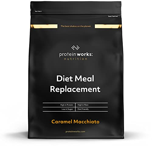 Protein Works - Diet Meal Replacement, Vollständige Mahlzeit, Diät Abnehmshake, Immunitätsfördernd, 28 Mahlzeiten, Karamell Macchiato, 1kg
