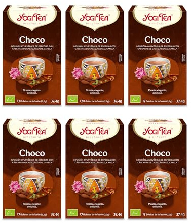 Yogi Tea Choco Bio - Infuso Ayurvedico al Gusto di Cioccolato - Miscela di Cacao, Liquirizia e Cannella - 6x17 bustine (102 bustine in totale)