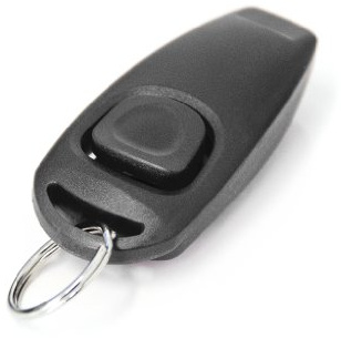 PRECORN 2in1 Klicker und Hunde-Pfeife schwarz Clickertraining Hundeerziehung Hunde-Clicker