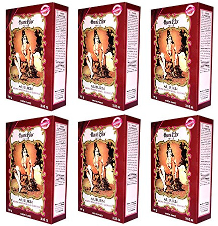 6 X 100g Henna Color Naturhaarfärbemittel Pulver Farbe Öko Mahagoni dunkel (auburn) -6Stück