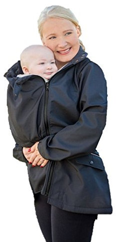 manduca by MaM Two-Way-Jacket, Tragejacke, Trageweste und Umstandsjacke, Abnehmbare Ärmel, mit Babyeinsatz (XS, Upgrade InnerCosy (Softshell/MaM-Tec-Membran/Fleece))
