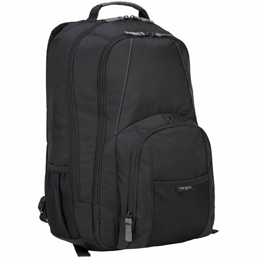 Targus Groove Professional Business Laptop Backpack with Padded Compartment, Durable PVC Resistant Material, Front and Side Pouch Pockets, Protective Sleeve fits for 17-Inch Laptop, Black (CVR617)