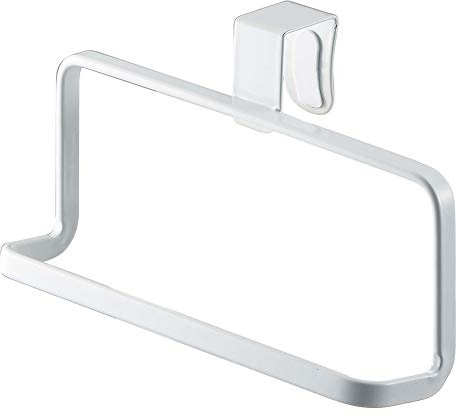 Yamazaki 6779 TOWER Geschirrtuchhalter, weiß, Stahl, Minimalistisches Design, 16 x 7 x 9,5 cm (LxBxH)