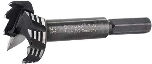 Famag WS Bormax 2.0 Forstnerbohrer ø 15 mm (Bohrer für Weichholz / Hartholz / Spanplatten, mit Zentrierspitze, Länge 90 mm) 1622015