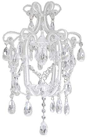 Grafelstein Sophie Lampadario con cristalli pendenti, altezza 44 cm, a un braccio, colore: bianco