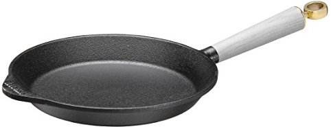 SKEPPSHULT Bratpfanne 26cm mit weiß gebeizten Esche Griff und Messingknopf