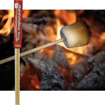 Wooden Marshmallow Sticks 32-inch (100% Biodegradable) 52-pc Set