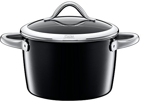Silit Vitaliano Pentola con Coperchio, 22 cm, Nero