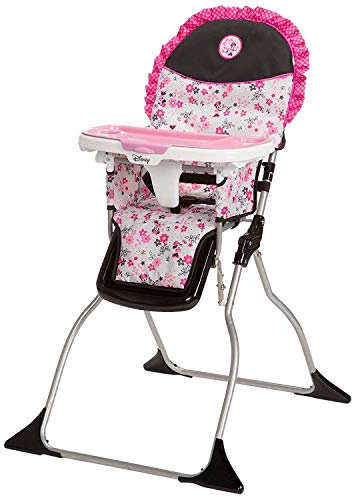 Disney Baby Minnie Mouse Foldable Highchair for Baby, Simple Fold High Chair with 3-Position Tray, Garden Delight