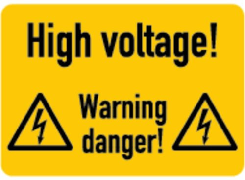 LEMAX® Aufkleber Warnschild, High voltage!, ISO 7010 Folie selbstklebend 52x37mm 500 Stk.