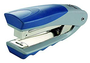 Rexel Centor Half Strip Stapler, 25 Sheet Capacity, Uses 24/6 and 26/6 Staples, Includes Staples, Metal Body, Blue/Back, 2100596