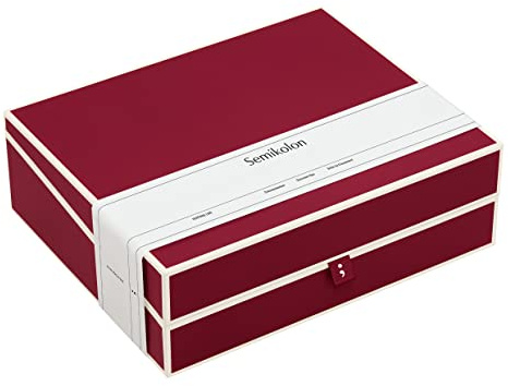 Semikolon 352573 Dokumentenbox - Aufbewahrungs-Box für Dokumente A4, 31,5 x 26 x 10 cm - burgundy dunkel-rot