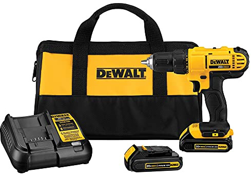 Dewalt DCD771C2R 20V MAX Cordless Lithium-Ion 1/2 in. Compact Drill Driver Kit (Renewed)