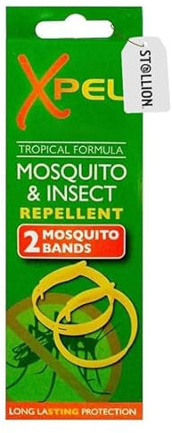 St@llion Safe Mosquito Repellent - 2 Pack Anti Insect and Mosquito DEET Wristbands, 2 Week Protection. Insect Repellent