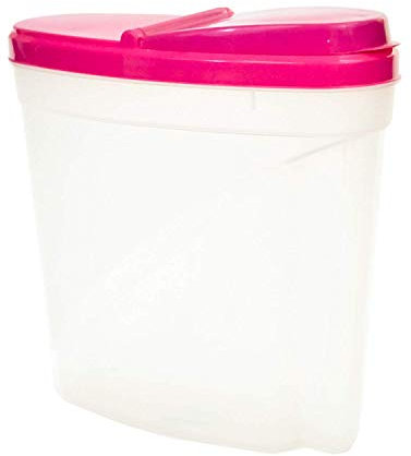 Royle Home Plastic 4.8 Litre Plastic Reusable Dry Food Storage Cereal Dispenser Box (Pink)