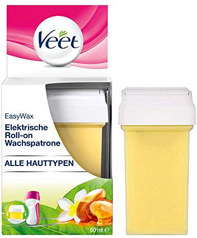 Veet EasyWax Nachfüll-Patrone für elektrisches Roll-on Warmwachsgerät - Warmwachs Wachspatrone für alle Hauttypen, 1 x 50 ml