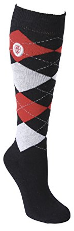 Covalliero Brescia Chaussettes d'équitation pour Femme Bleu foncé/Rouge Taille 34 à 36