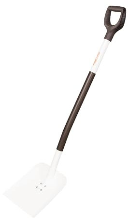 Fiskars Pala de 24 cm, Longitud total: 123 cm, Pala de acero/Mango de aluminio, Negro/Blanco, Light, 1019602
