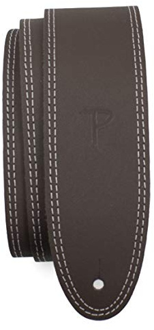 Perri's Leathers Ltd. - Gitarrengurt - Doppelte Naht - Verstellbare Länge - E-Gitarre, Akustikgitarre und Bass - Leder - Schwarz (BDS-174)