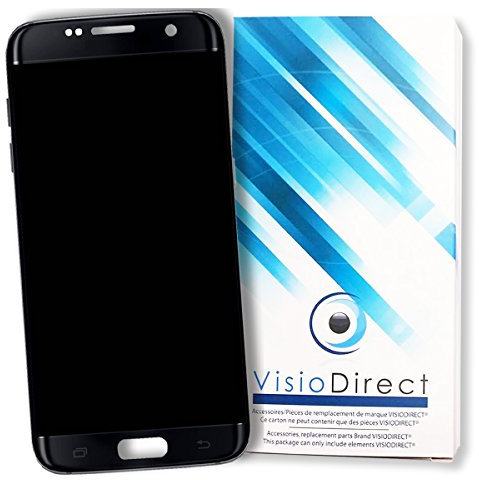 Visiodirect Ecran Complet pour Samsung Galaxy S7 Edge G935F Noir vitre Tactile + LCD + châssis