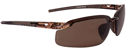 Crossfire Eyewear 291113 Es5 Polarized Safety Glasses with High Definition Brown Polarized Lens and Crystal Brown Frame