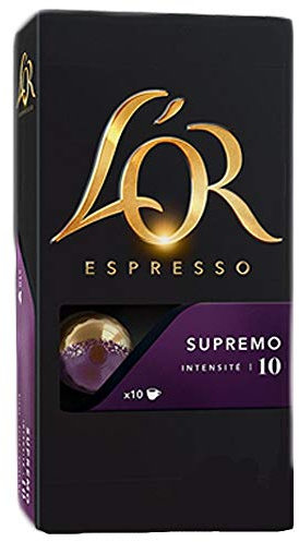 Douwe Egberts L´OR Espresso Supremo, Lot de 3, 3 x 10 Capsules, compatibles avec machines Nespresso