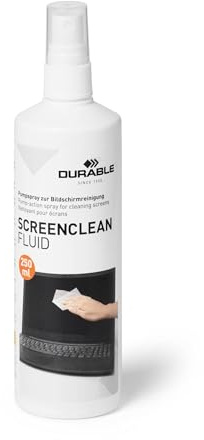Durable 578219 Screenclean Spray Nettoyant Sans Alcool pour Surfaces Vitrées Et Ecrans Vaporisateur de 250Ml