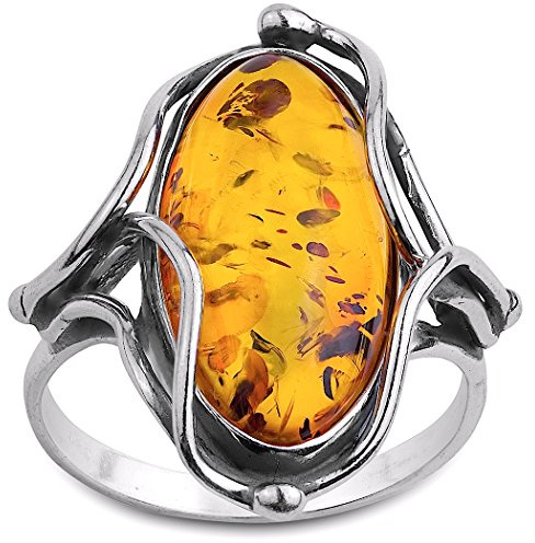 Ian and Valeri Co. Amber Collection and Sterling Silver Oval Large Ring